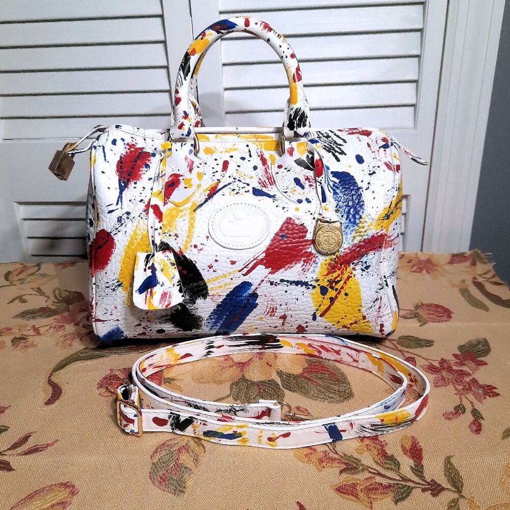 SOLD! Dooney & Bourke Dipinta Inspired Hand Painted Vintage Speedy Style Bag